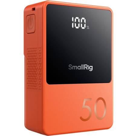 SmallRig 4871 VB50 Mini - akumulator V-Mount, 3400mAh, 50Wh, D-Tap, USB-A, USB-C, pomarańczowy_1